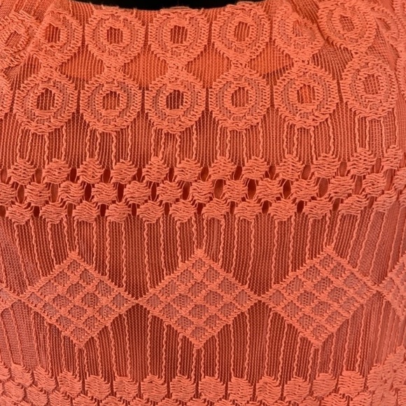 Rabbit Rabbit Rabbit Designs Coral Sheath Embroidered Lace Dress Women's Size 5 - Picture 9 of 9